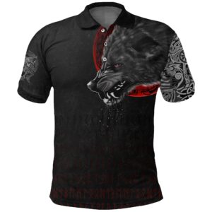 Polo Shirt - Wolf And Blood Moon A31