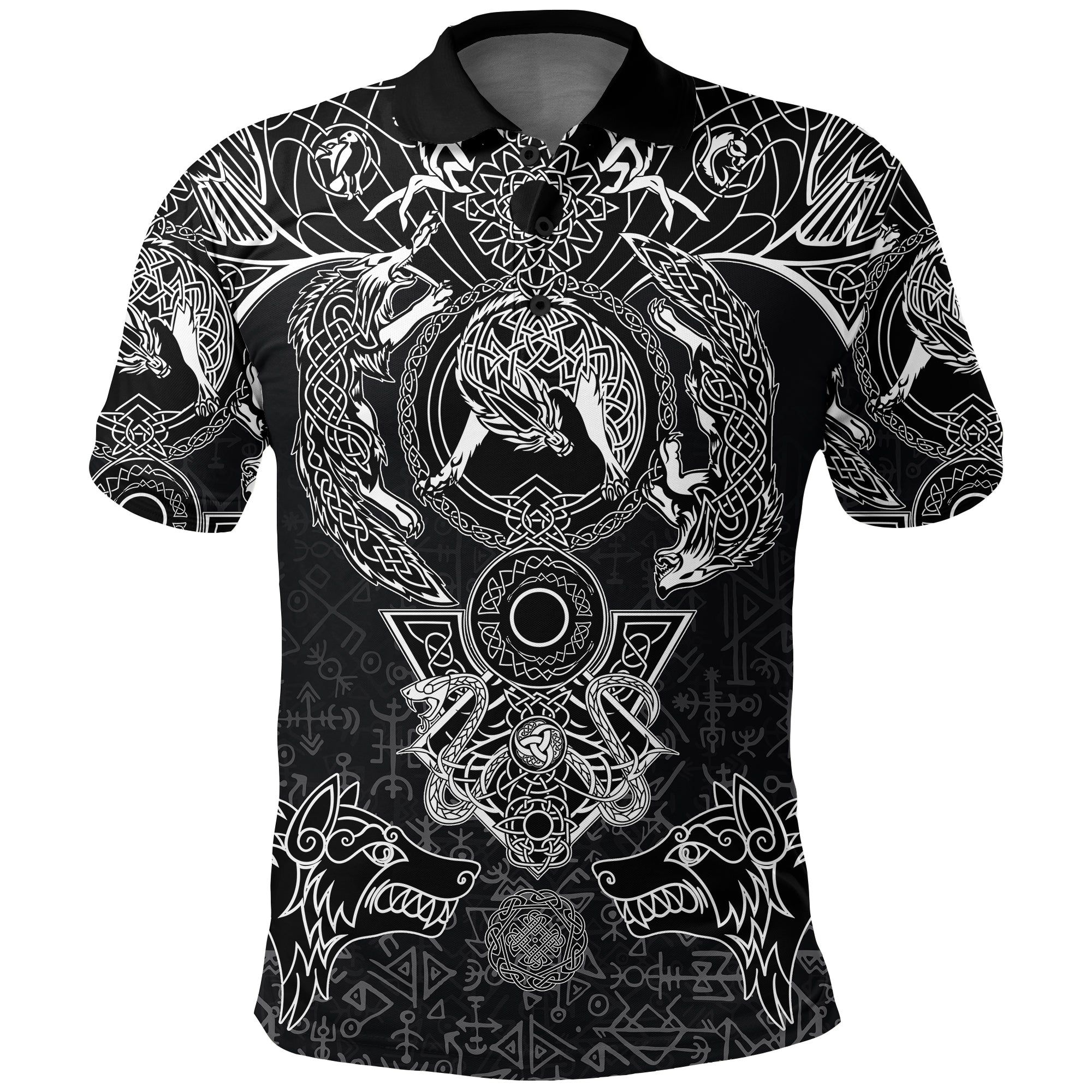 Polo Shirts - Fenrir and Skoll & Hati A27 Polo Shirts - Fenrir and Skoll & Hati A27