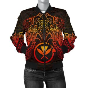 Polynesian Hawaii Bomber Jacket (Women) - Red Turtle Manta Ray - BN18 Bomber Jacket