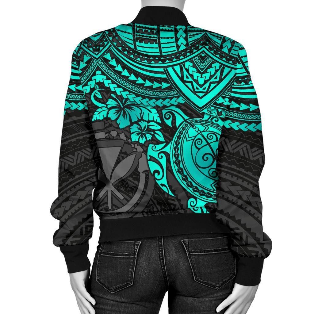 Polynesian-Hawaii-Bomber-Jacket-Women-Turquoise-Turtle-BN15-Bomber-Jacket-2