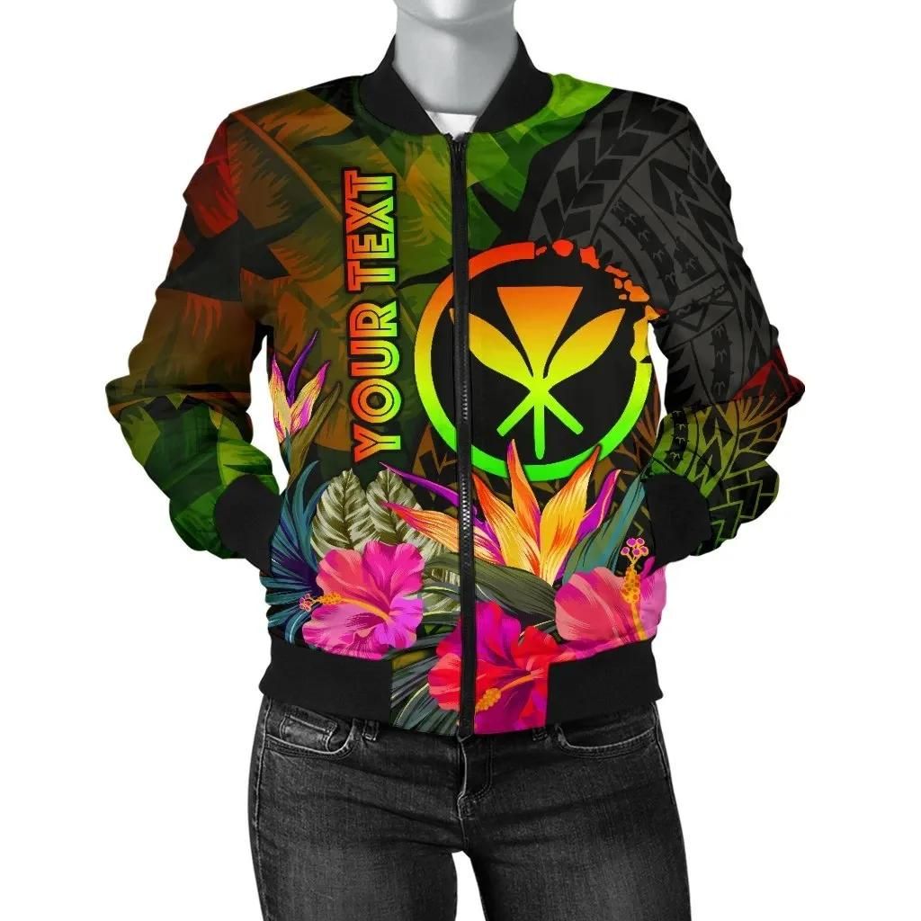 Polynesian Hawaii Kanaka Maoli Polynesian Personalised Women's Bomber Jacket - Hibiscus and Banana Leaves - BN15 Bomber Jacket Polynesian Hawaii Kanaka Maoli Polynesian Personalised Women's Bomber Jacket - Hibiscus and Banana Leaves - BN15 Bomber Jacket