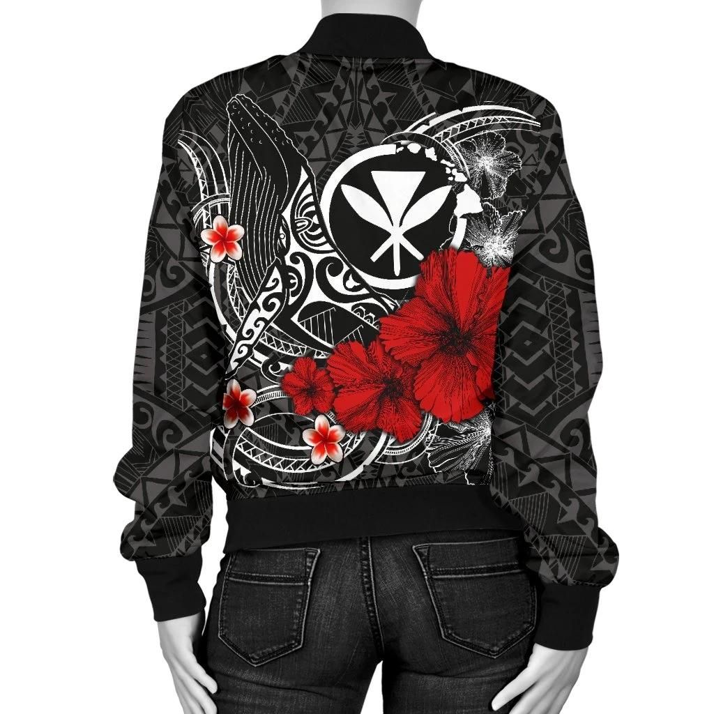 Polynesian-Hawaii-Kanaka-Maoli-Womens-Bomber-Jacket-Humpback-Whale-with-Hibiscus-White-BN15-Bomber-Jacket-1