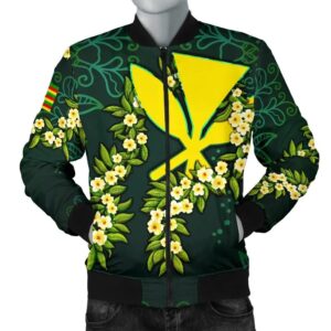 Polynesian Hawaii Men Bomber Jacket - Ti Leaf Lei Turtle - BN11 Bomber Jacket