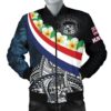 Polynesian Hawaii Men's Bomber Jacket - Hawaii Seal With Plumeria Style - BN18 Bomber Jacket