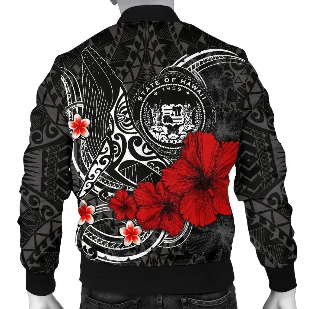 Polynesian-Hawaii-Mens-Bomber-Jacket-Humpback-Whale-with-Hibiscus-White-BN15-Bomber-Jacket-1