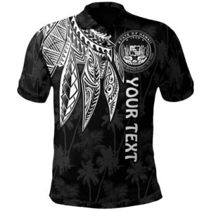 Polynesian Hawaii Personalised Polo Shirt - Polynesian Wings (White) - BN15