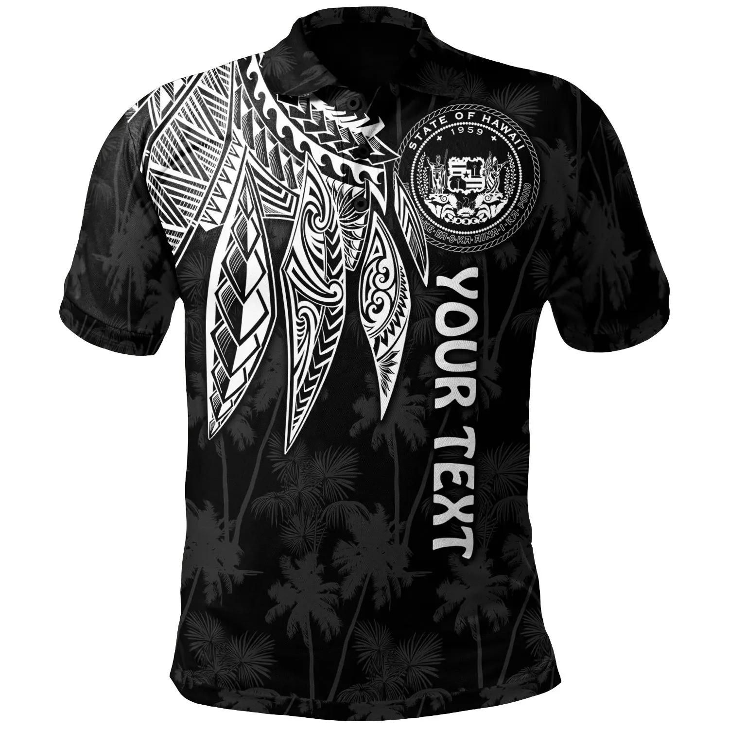 Polynesian Hawaii Personalised Polo Shirt - Polynesian Wings (White) - BN15 Polynesian Hawaii Personalised Polo Shirt - Polynesian Wings (White) - BN15