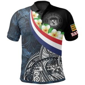 Polynesian Hawaii Polo Shirt - Hawaii Seal With Plumeria Style - BN18