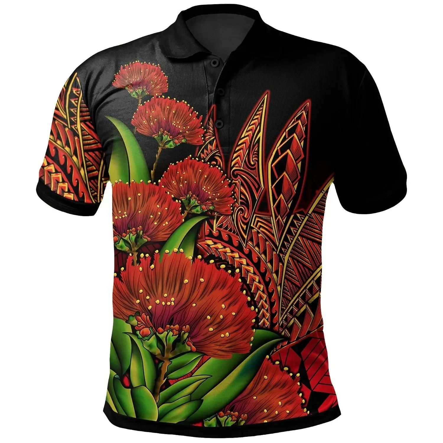 Polynesian Hawaii Polo Shirt - Ohia Lehua - BN15 Polynesian Hawaii Polo Shirt - Ohia Lehua - BN15