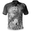 Polynesian Hawaii Polo Shirts - Humpback Whale with Tropical Flowers (White)- BN18