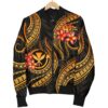 Polynesian Hawaii Women Bomber Jacket - Gold Plumeria - BN11 Bomber Jacket