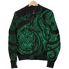 Polynesian Hawaii Women's Bomber Jacket - Green Turtle Tribal - BN12 Bomber Jacket