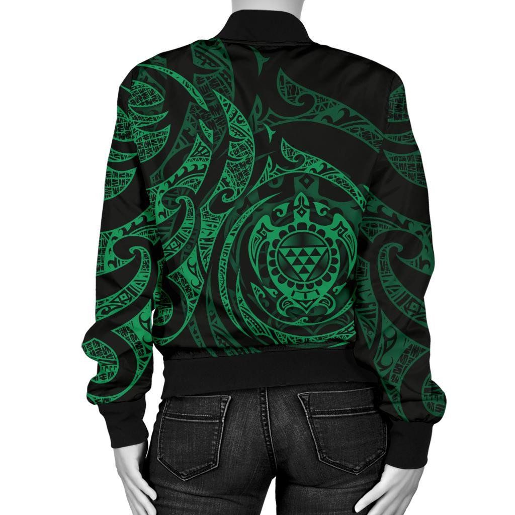 Polynesian-Hawaii-Womens-Bomber-Jacket-Green-Turtle-Tribal-BN12-Bomber-Jacket-2