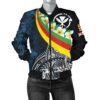 Polynesian Hawaii Women's Bomber Jacket - Kanaka Maoli With Plumeria Style - BN18 Bomber Jacket