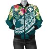 Polynesian Kanaka Maoli Women's Bomber Jacket - Summer Plumeria - BN15 Bomber Jacket