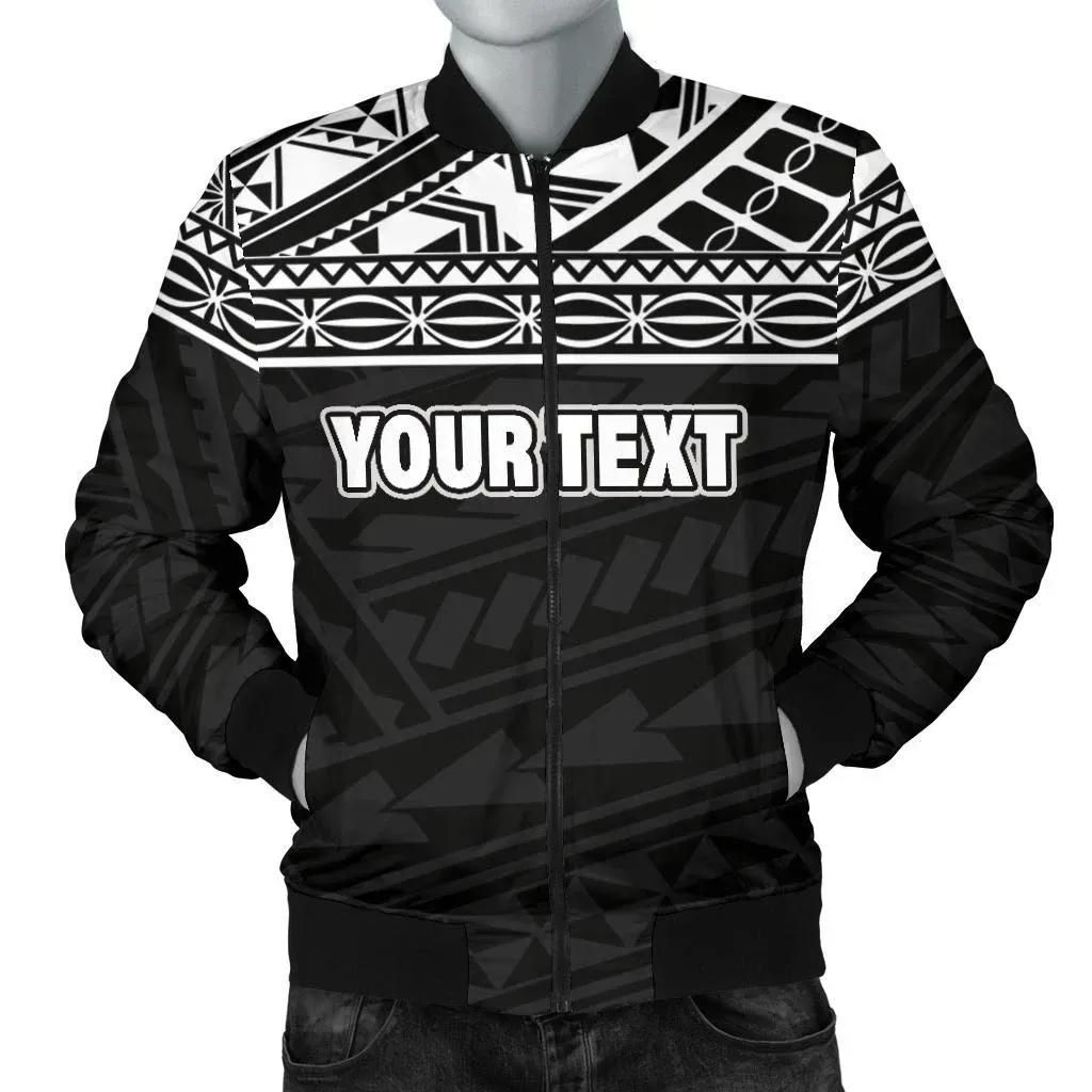 Polynesian Men's Bomber Jacket - Custom Black Style - BN09 Bomber Jacket Polynesian Men's Bomber Jacket - Custom Black Style - BN09 Bomber Jacket