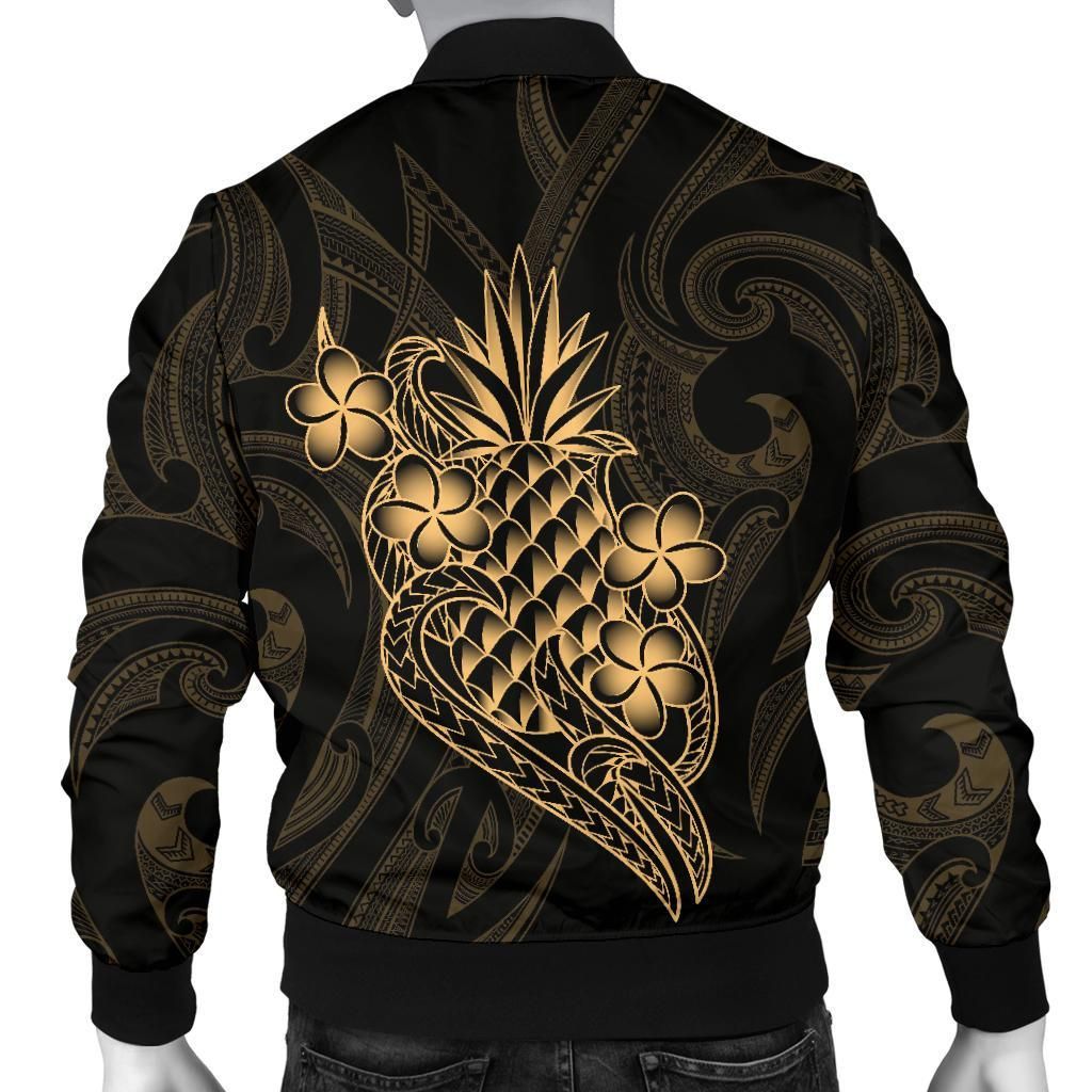 Polynesian-Mens-Bomber-Jacket-Gold-Pineapple-BN12-1