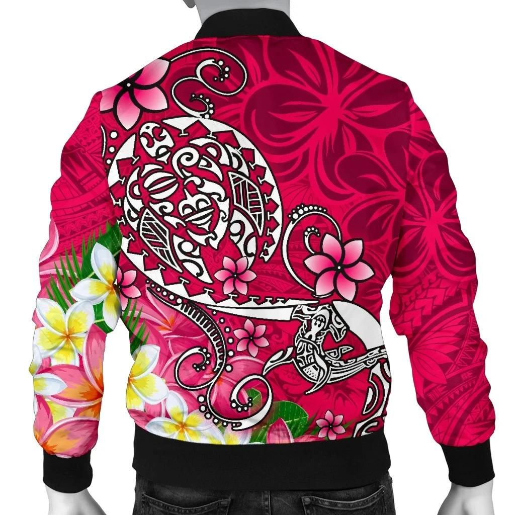 Polynesian-Mens-Bomber-Jacket-Turtle-Plumeria-Pink-Color-BN18-Bomber-Jacket-1