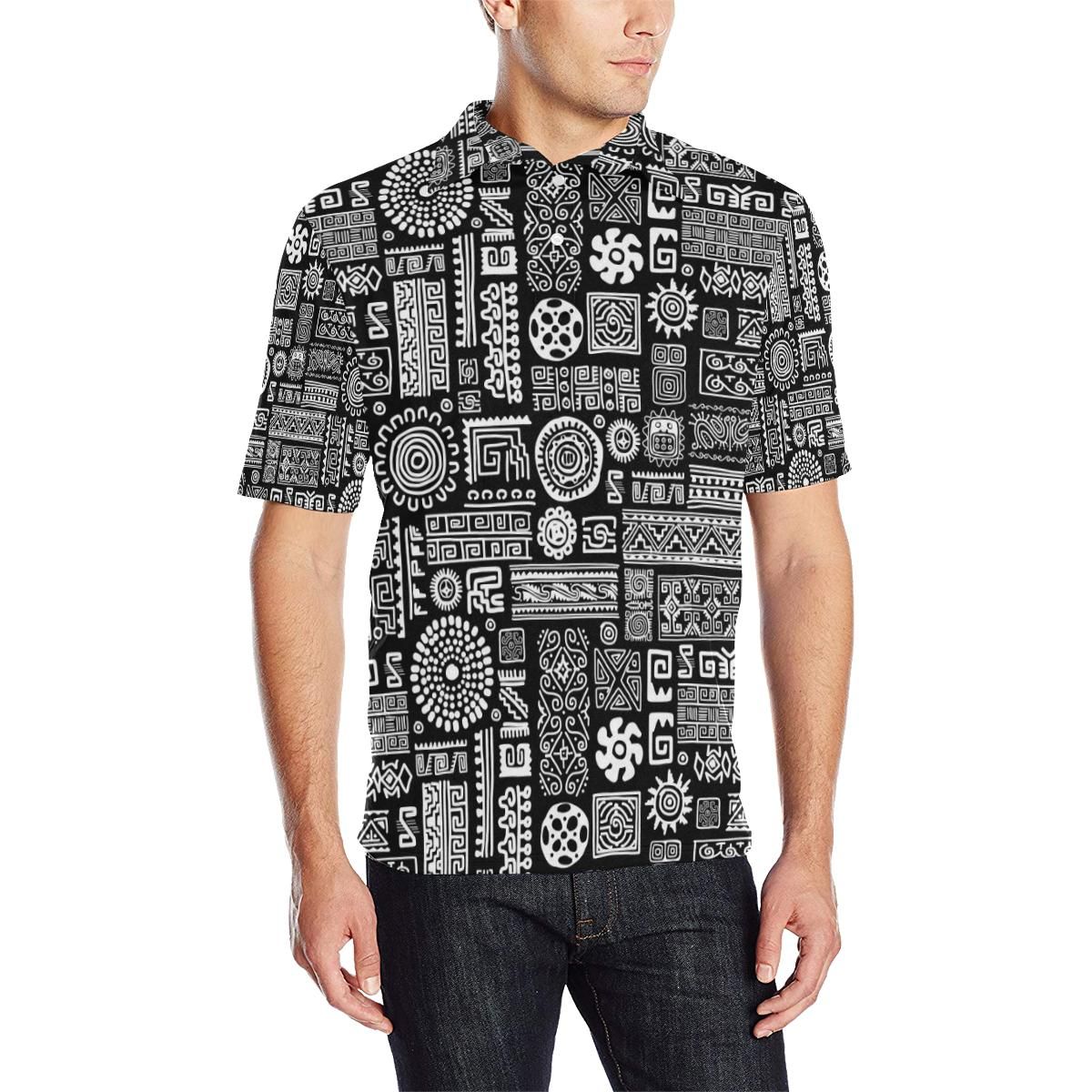 Polynesian Pattern Print Design A02 Men Polo Shirt Polynesian Pattern Print Design A02 Men Polo Shirt