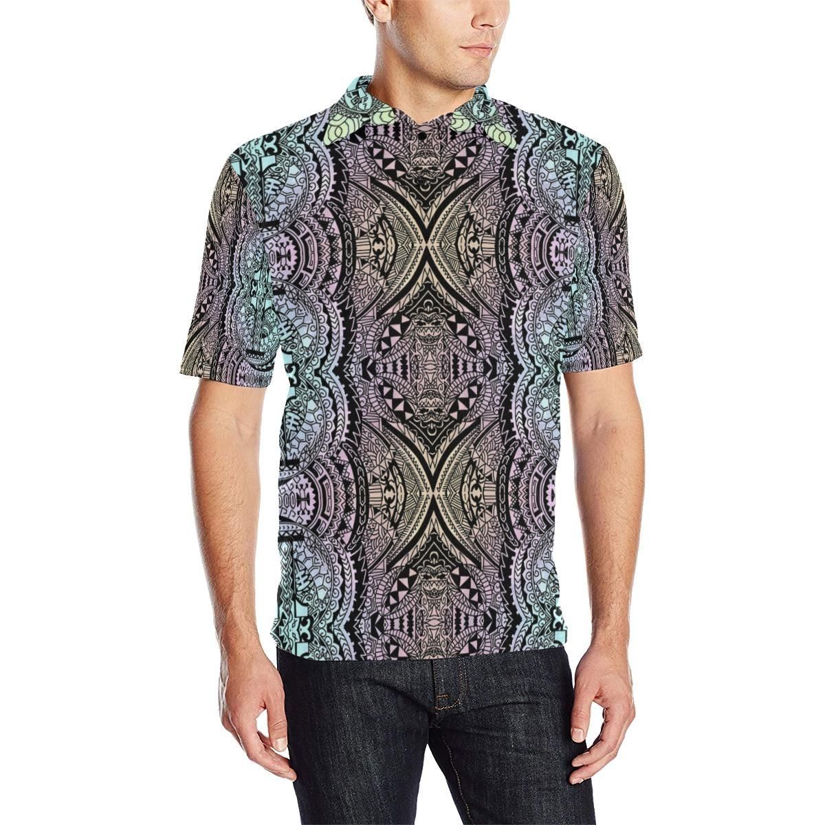 Polynesian Polo Shirt Blur - AH - J1 Polynesian Polo Shirt Blur - AH - J1