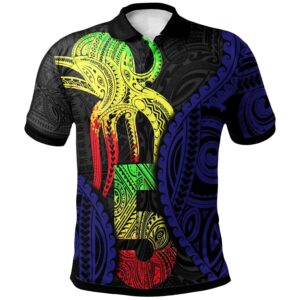 Polynesian Polo Shirt - Polynesian Octopus Number Style Five - BN29