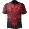 Polynesian Polo Shirt - Tattoo Tiki Mask Red - BN12