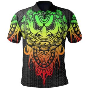 Polynesian Polo Shirt - Tattoo Tiki Mask Reggae - BN12