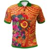 Polynesian Polo Shirt - Vanuatu Symbols With Hibiscus Ver02- BN17