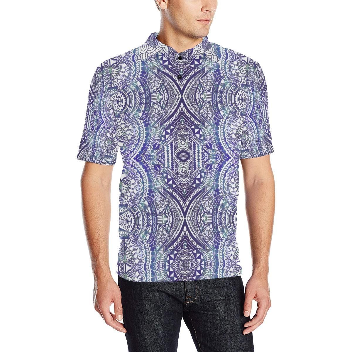 Polynesian Polo Shirt Violet - AH - J1 Polynesian Polo Shirt Violet - AH - J1