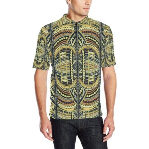 Polynesian Polo Shirt Yellow - AH - J1