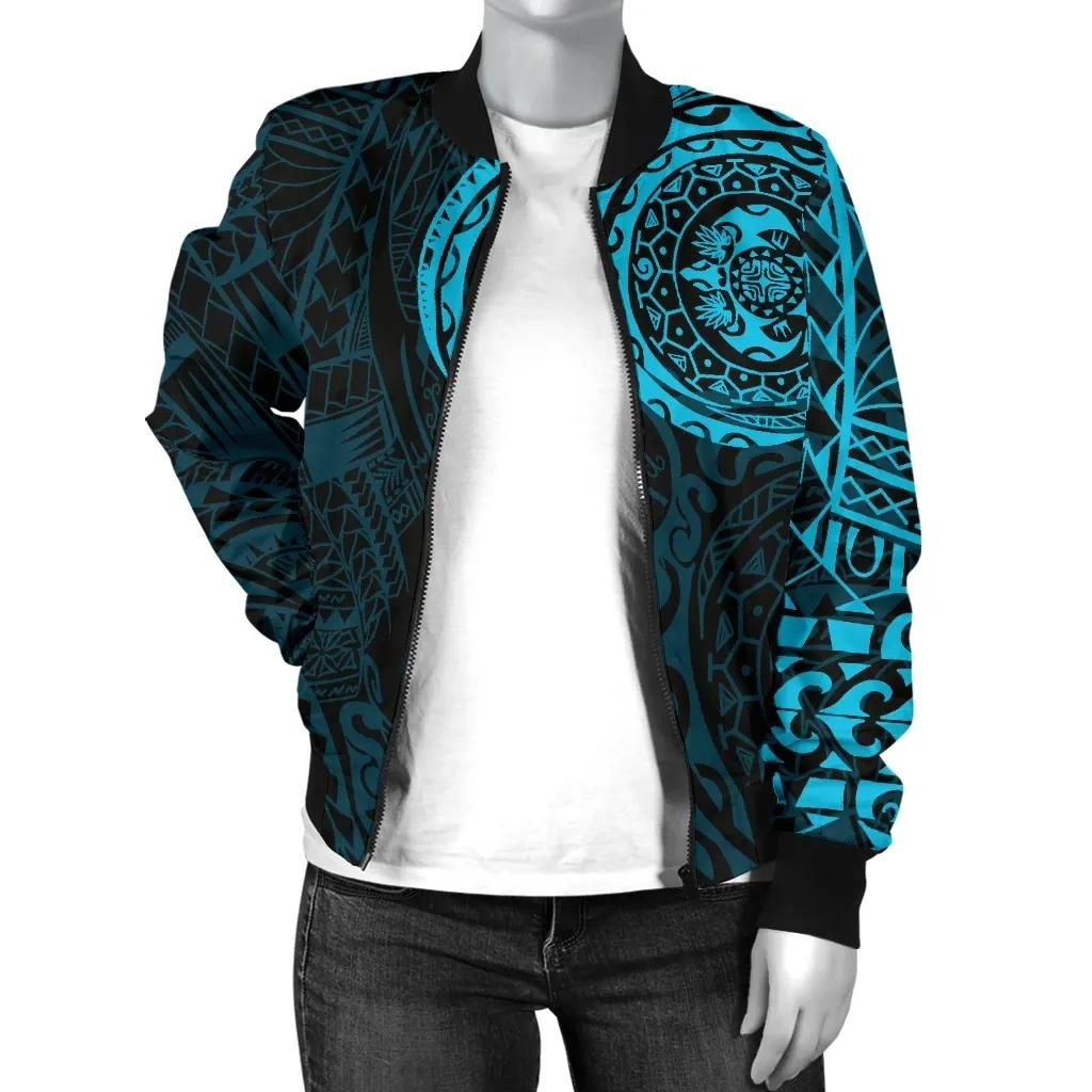 Polynesian-Tattoo-Style-Womens-Bomber-Jacket-Blue-A7-Bomber-Jacket-2