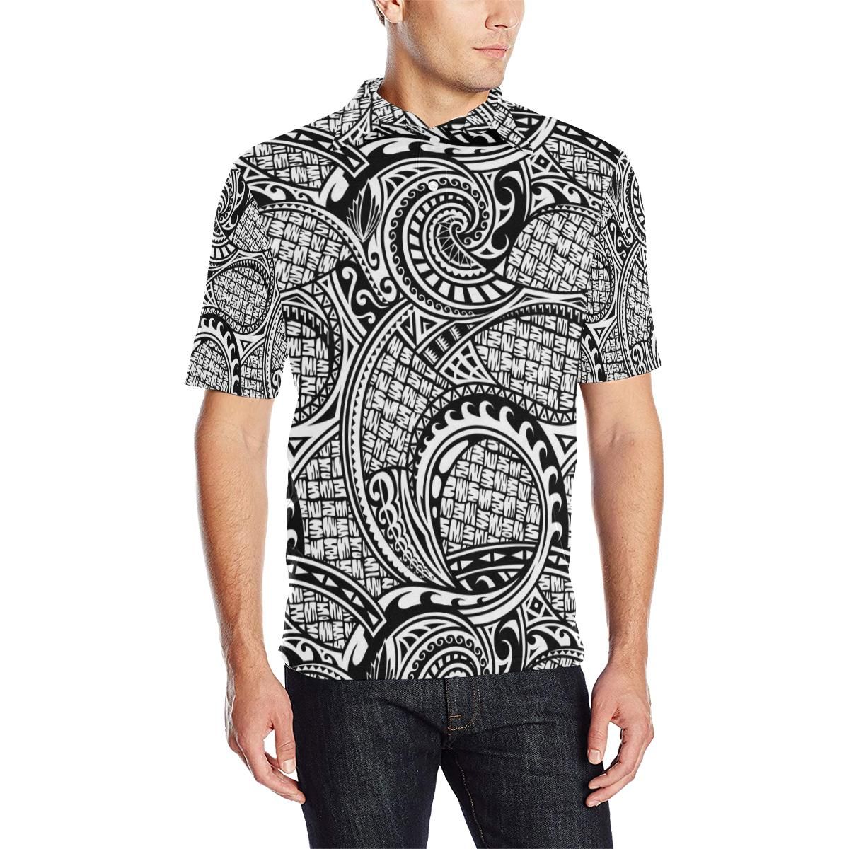 Polynesian Tribal Pattern Men Polo Shirt Polynesian Tribal Pattern Men Polo Shirt