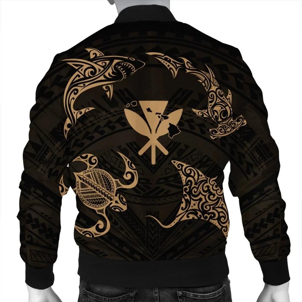 Polynesian-Turtle-Hammerhead-Shark-Ray-Kanaka-Hawaii-Bomber-Jacket-Circle-Gold-AH-J5R-Bomber-Jacket-1