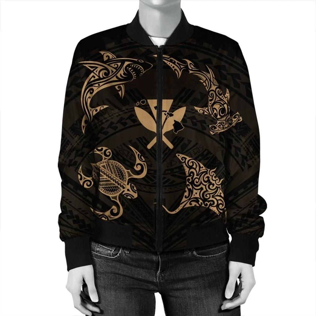 Polynesian-Turtle-Hammerhead-Shark-Ray-Kanaka-Hawaii-Bomber-Jacket-Circle-Gold-AH-J5R-Bomber-Jacket-2