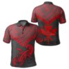 Polynesian Turtle Kanaka Map Hawaii Polo Shirt - Red - Ti Style - AH - J3