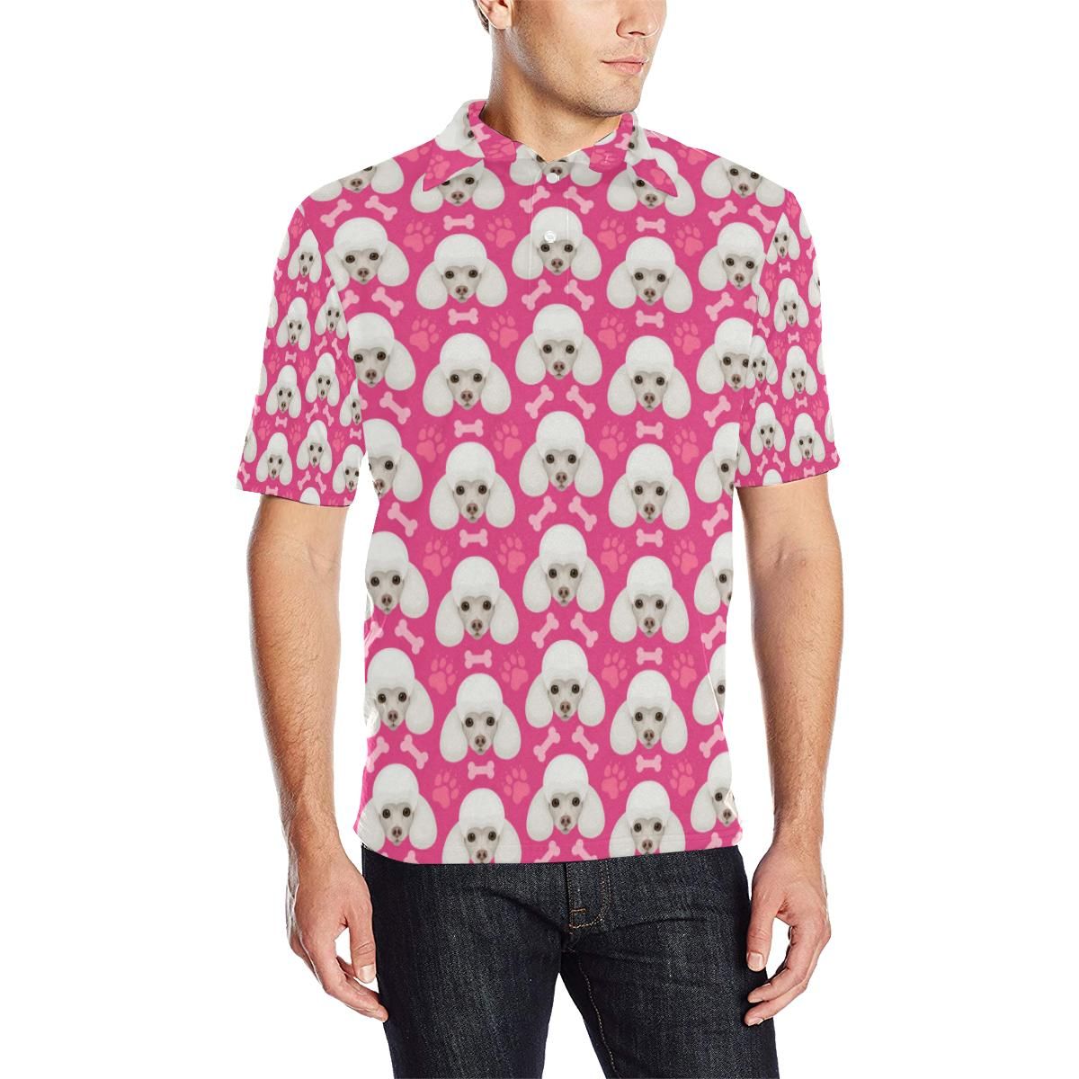 Poodle Pattern Print Design A04 Men Polo Shirt Poodle Pattern Print Design A04 Men Polo Shirt