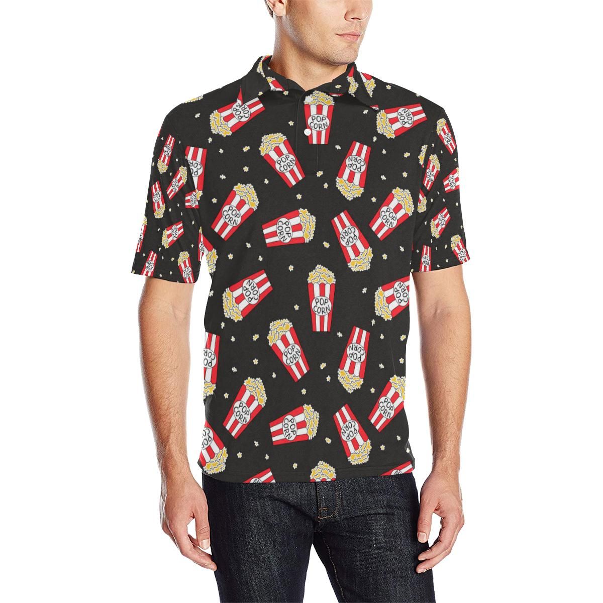 Popcorn Pattern Print Design A01 Men Polo Shirt Popcorn Pattern Print Design A01 Men Polo Shirt