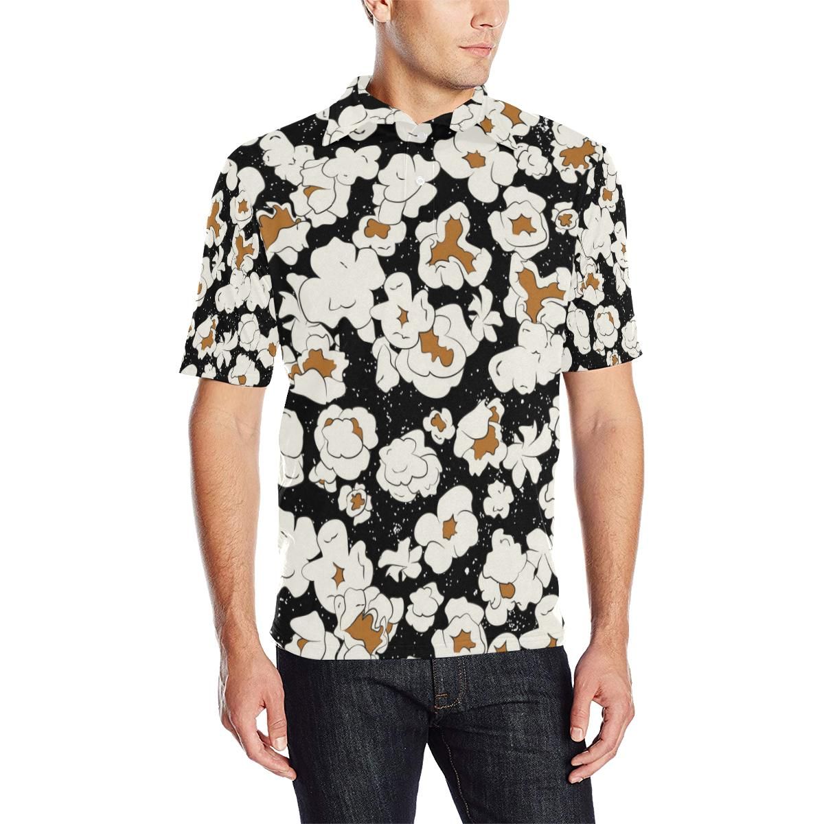 Popcorn Pattern Print Design A02 Men Polo Shirt Popcorn Pattern Print Design A02 Men Polo Shirt