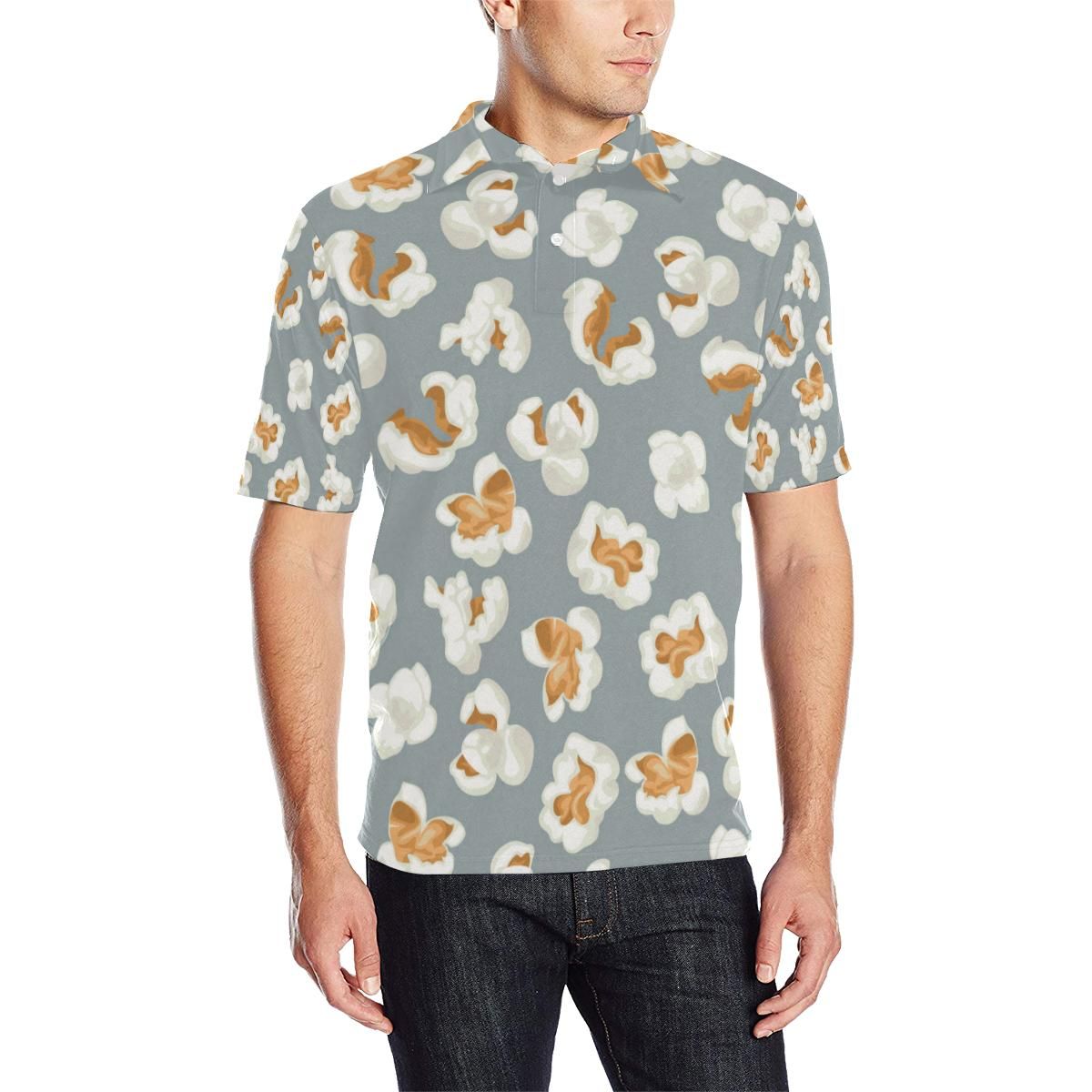 Popcorn Pattern Print Design A05 Men Polo Shirt Popcorn Pattern Print Design A05 Men Polo Shirt