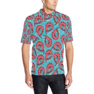Prawn Pattern Print Design 01 Men Polo Shirt