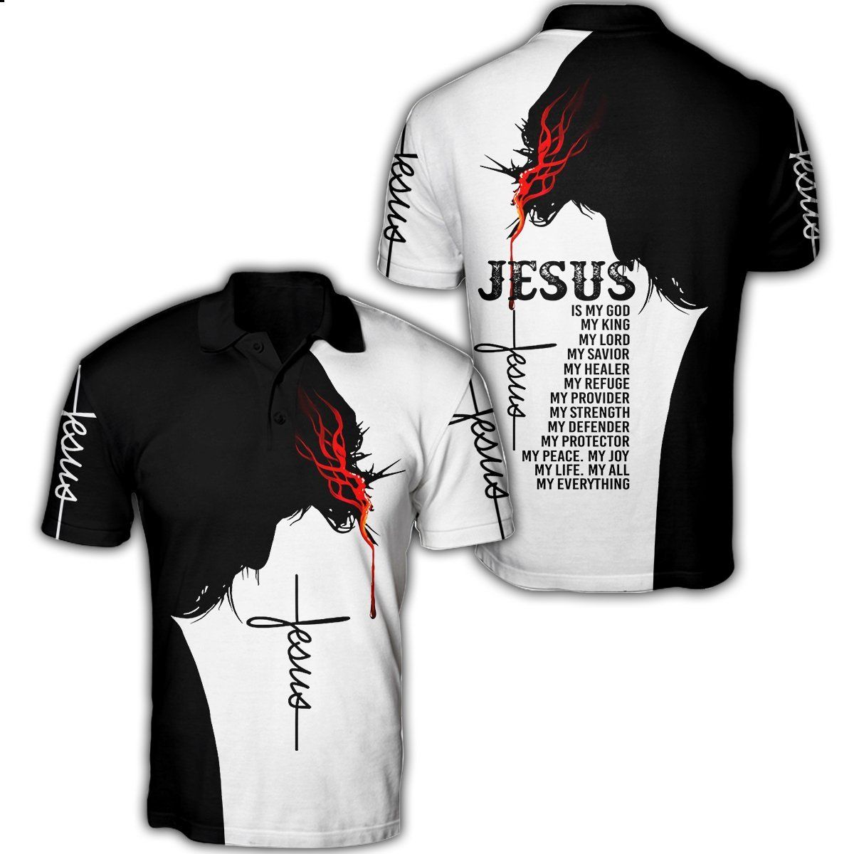 Premium Christian Jesus 3D All Over Printed Tt100301 Polo Shirt Premium Christian Jesus 3D All Over Printed Tt100301 Polo Shirt