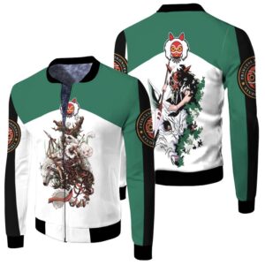 Princess Mononoke Beautiful Girl San Moro-No-Kimi Wolf Kodama Spirit Gift For Mononoke Hime Fans Bomber Jacket