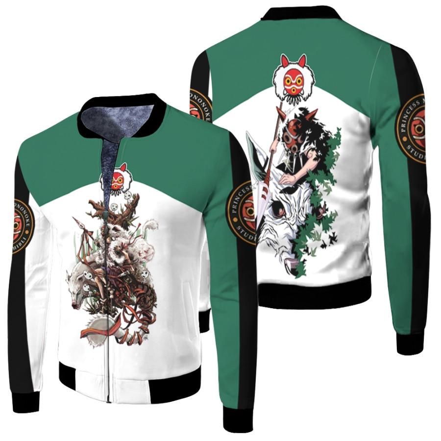 Princess Mononoke Beautiful Girl San Moro-No-Kimi Wolf Kodama Spirit Gift For Mononoke Hime Fans Bomber Jacket Princess Mononoke Beautiful Girl San Moro-No-Kimi Wolf Kodama Spirit Gift For Mononoke Hime Fans Bomber Jacket