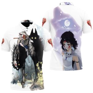 Princess Mononoke The Shadow Killer San And Wolf Polo Shirt Hoodie 3D Sweater