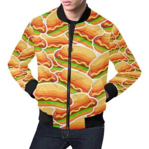 Print Pattern Hot Dog Mens Bomber Jacket