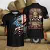 Proud American Farmer Skull Polo Shirt #V