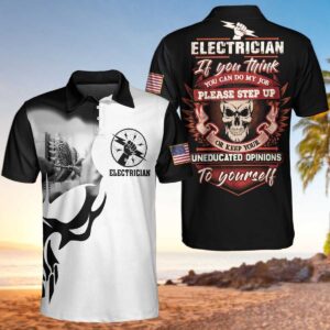Proud Skull Electrician Polo Shirt #Kv