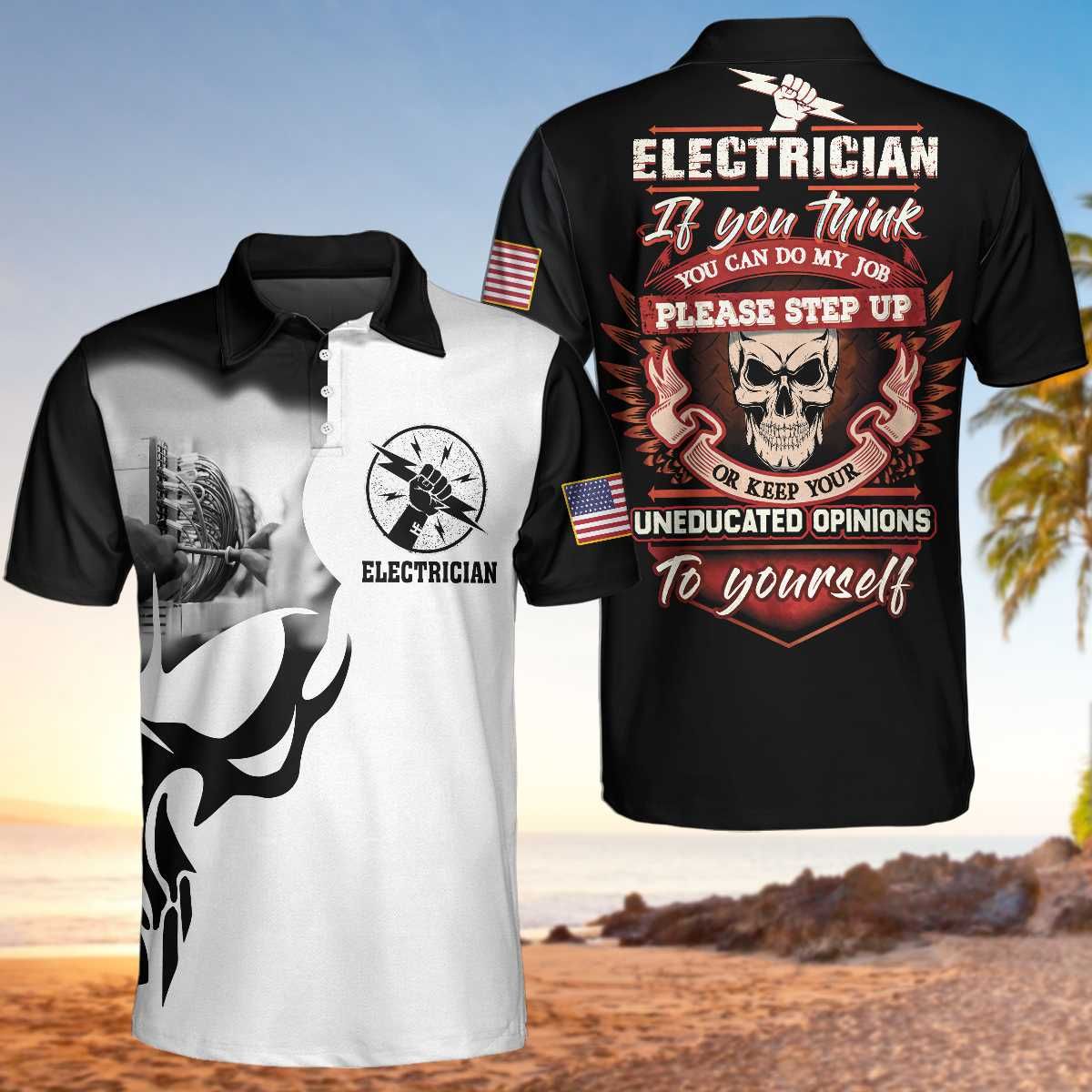 Proud Skull Electrician Polo Shirt #Kv Proud Skull Electrician Polo Shirt #Kv