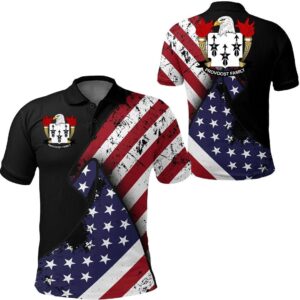 Provoost USA Polo Shirt - Special Grunge Flag - American Family Crest A7