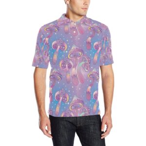 Psychedelic Mushroom Pattern Print Design A01 Men Polo Shirt